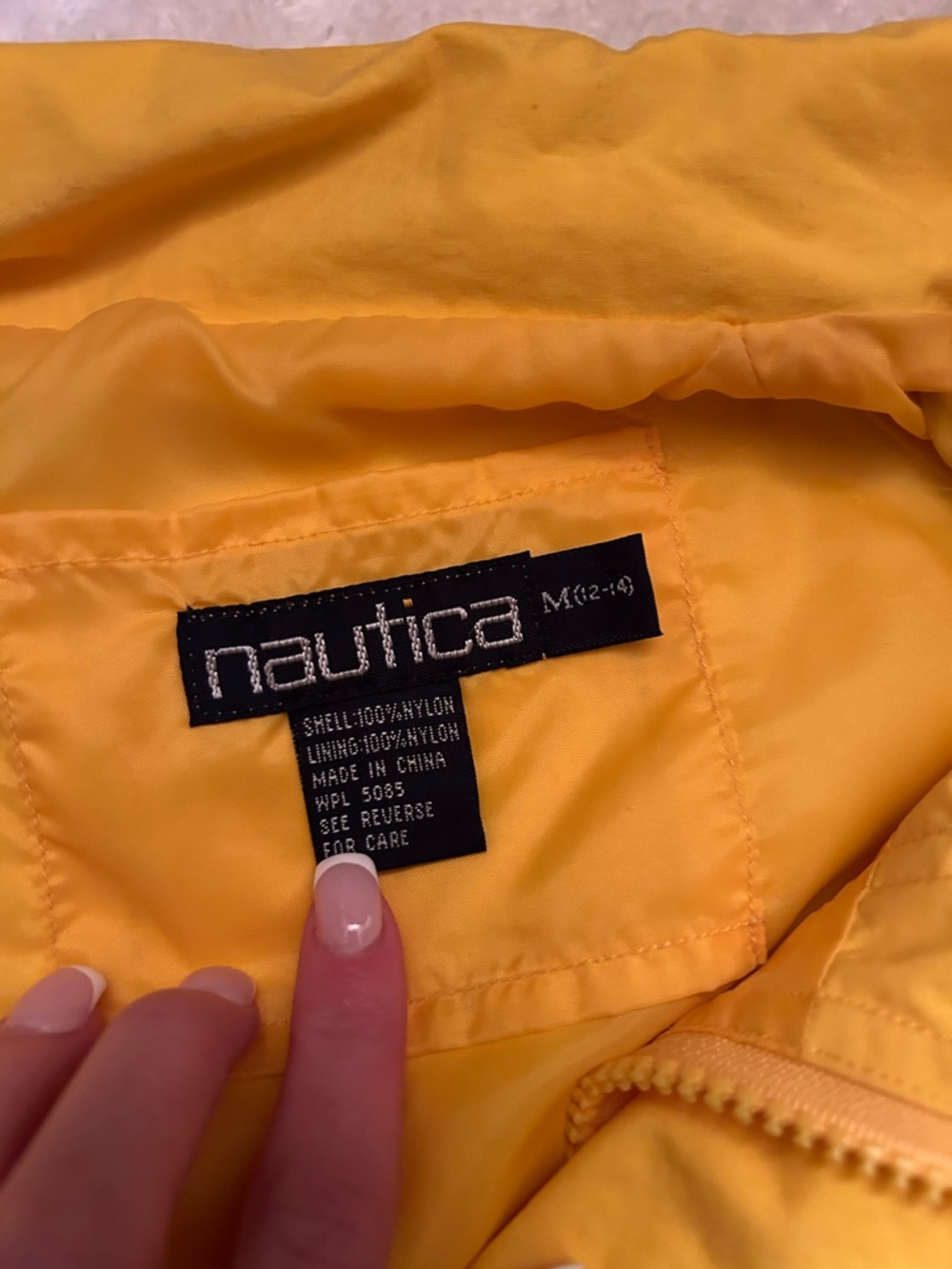 Vintage Nautica Yellow & Navy Windbreaker Jacket Women’s Small - Picture 3 of 4